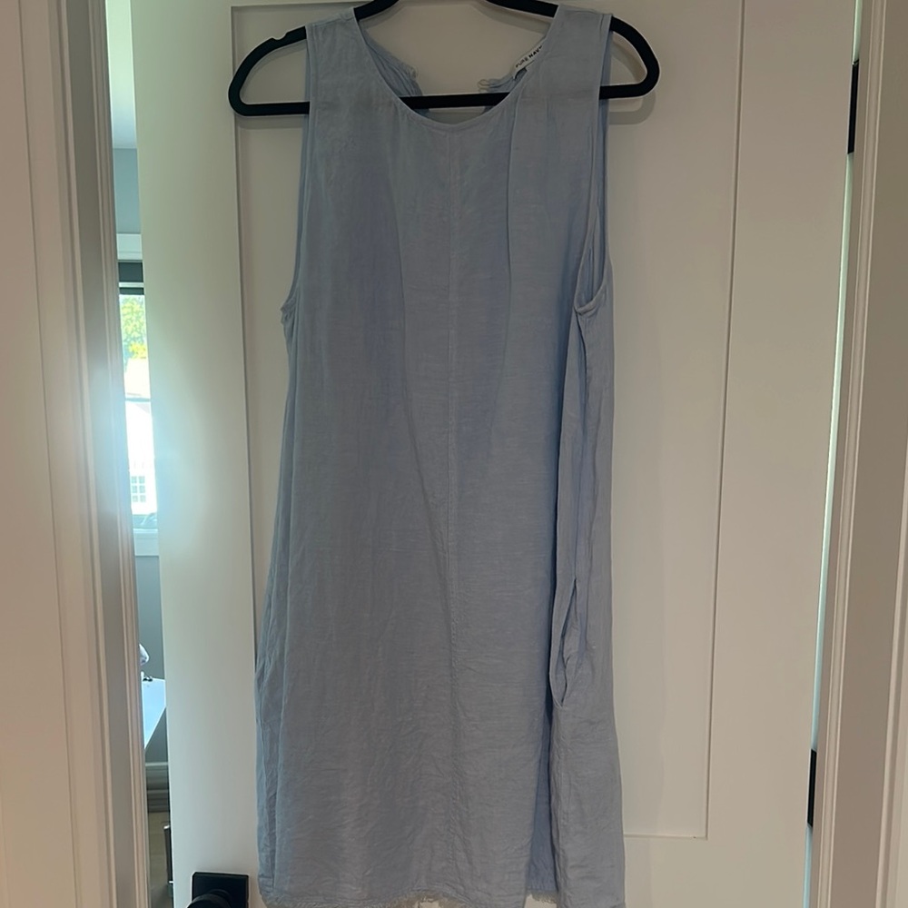 Light Blue Sleeveless Mini Dress - Picture 3 of 5